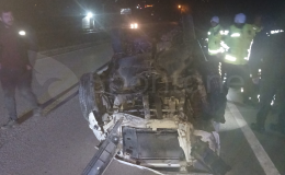 Kastamonu’da bir otomobil takla attı