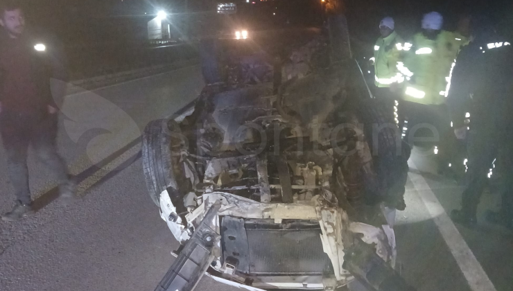 Kastamonu’da bir otomobil takla attı