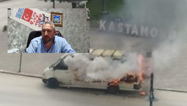 Minibüs sahibi aracını önce yaktı, sonrasında açıklama yaptı