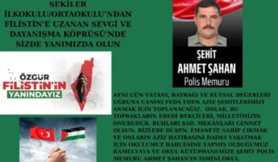 Sekiler İlkokulu ve Ortaokulundan Filistin’e Uzanan Sevgi ve Dayanışma Köprüsü