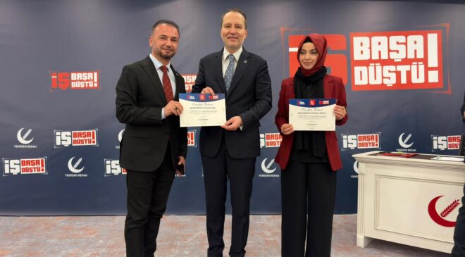 Yeniden Refah Partisi Genel Başkanı Erbakan tarafından Kastamonu Teşkilatına Belge