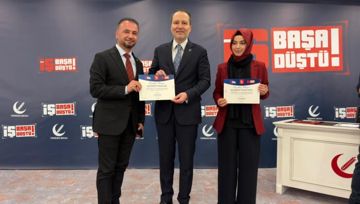 Yeniden Refah Partisi Genel Başkanı Erbakan tarafından Kastamonu Teşkilatına Belge