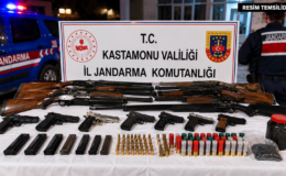 Kastamonu’da 7 Şüphelinin Aramalarında Ruhsatsız Silah ve Mühimmat Ele Geçirildi