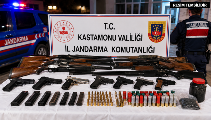 Kastamonu’da 7 Şüphelinin Aramalarında Ruhsatsız Silah ve Mühimmat Ele Geçirildi