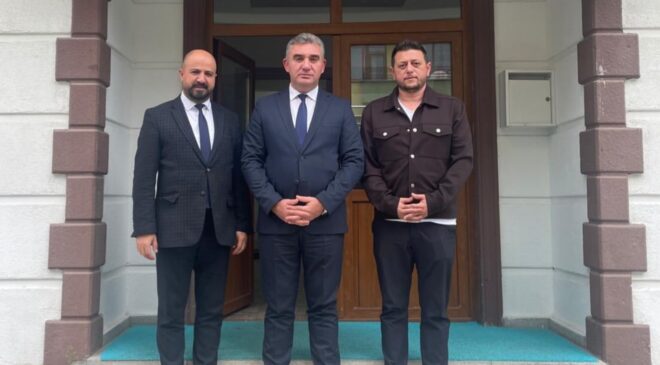 Yılmaz ve Sarsıkoğlu’ndan KAS-MİB Başkanı Şevket Bahçacıoğlu’na Ziyaret